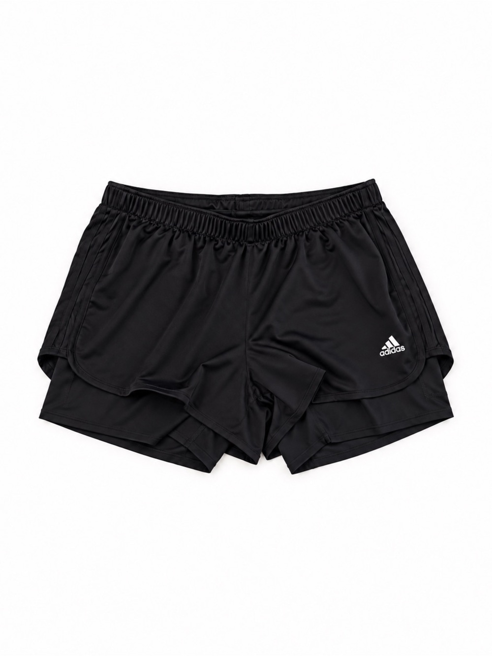 adidas Women’s Black 2-in-1 Athletic Shorts Size Large